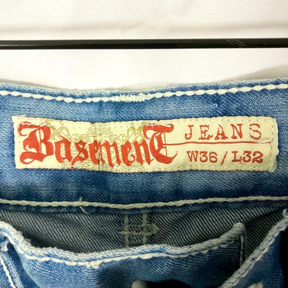 Basement Jeans, Size 36 x 32, Color Stonewashed Blue, No holes or Stains - Picture 2 of 8